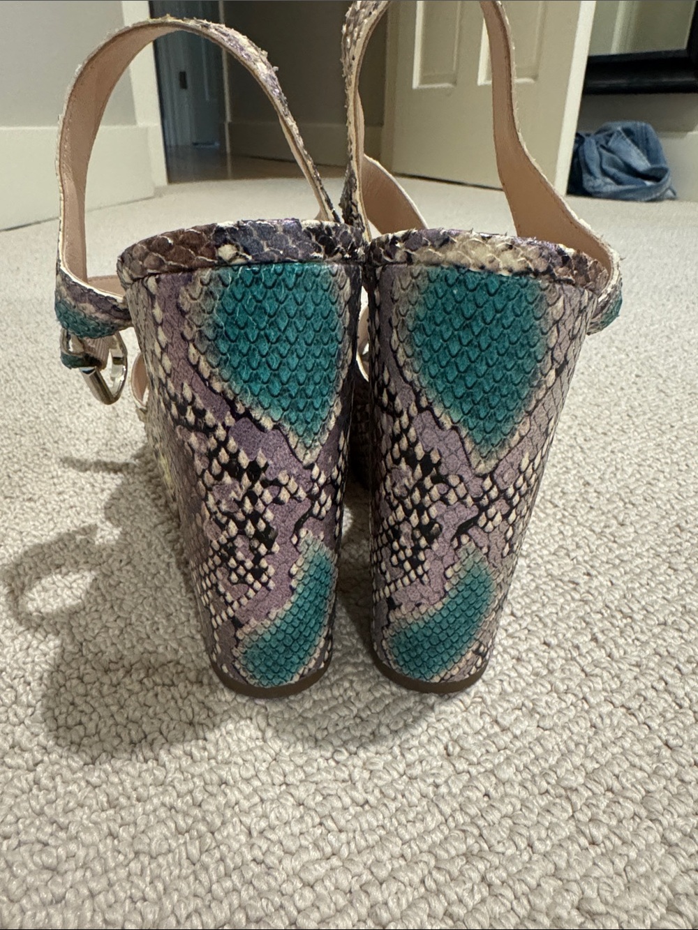 kate spade Multicolor Snake-Print Platform Sandals - Picture 11 of 14